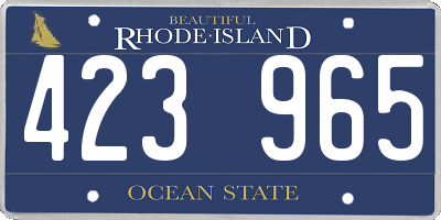RI license plate 423965