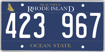 RI license plate 423967