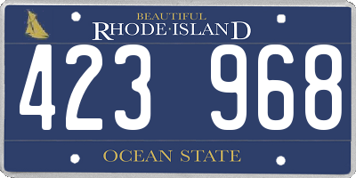 RI license plate 423968