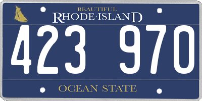RI license plate 423970