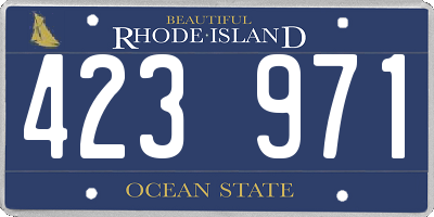 RI license plate 423971