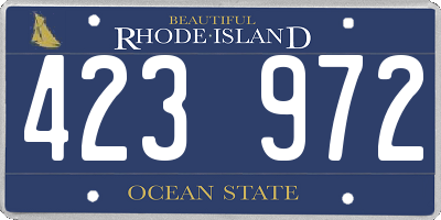 RI license plate 423972