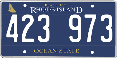 RI license plate 423973