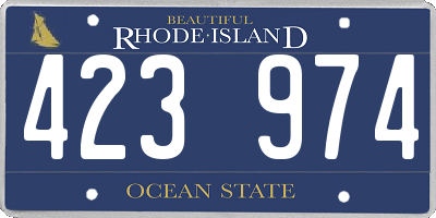RI license plate 423974