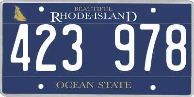 RI license plate 423978