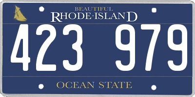 RI license plate 423979