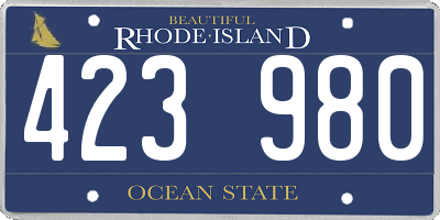 RI license plate 423980