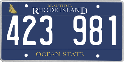 RI license plate 423981