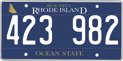 RI license plate 423982