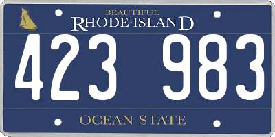 RI license plate 423983
