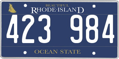 RI license plate 423984