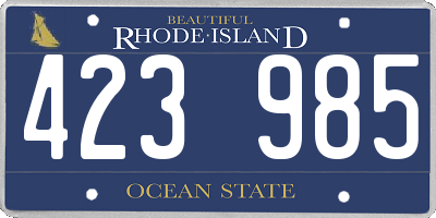 RI license plate 423985