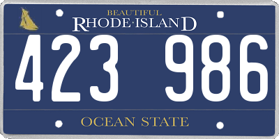 RI license plate 423986