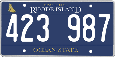 RI license plate 423987