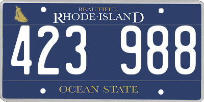 RI license plate 423988