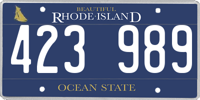 RI license plate 423989