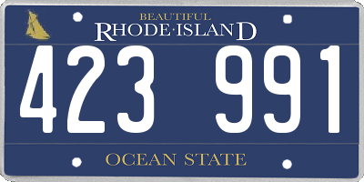 RI license plate 423991