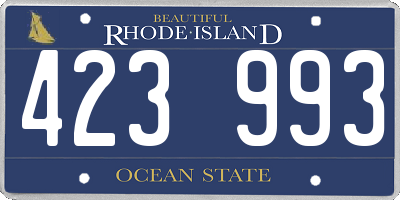 RI license plate 423993