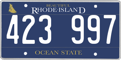 RI license plate 423997