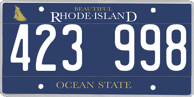 RI license plate 423998