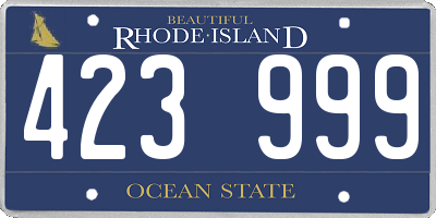 RI license plate 423999