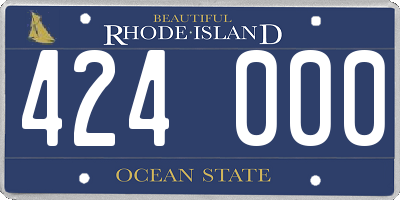 RI license plate 424000