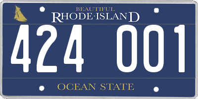 RI license plate 424001
