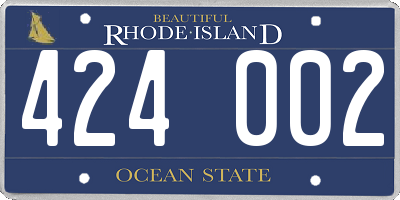 RI license plate 424002