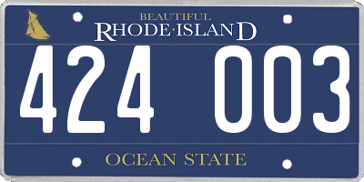RI license plate 424003