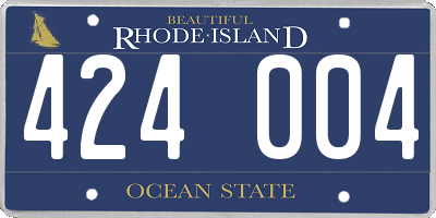 RI license plate 424004