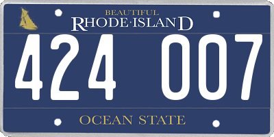 RI license plate 424007