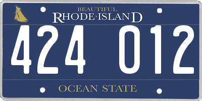 RI license plate 424012
