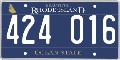 RI license plate 424016