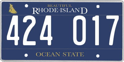 RI license plate 424017