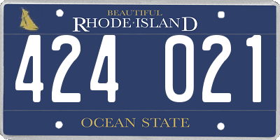 RI license plate 424021