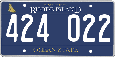 RI license plate 424022