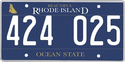 RI license plate 424025