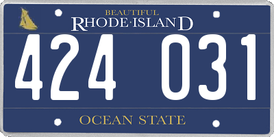 RI license plate 424031