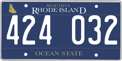 RI license plate 424032
