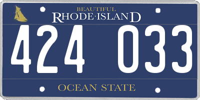RI license plate 424033