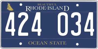 RI license plate 424034