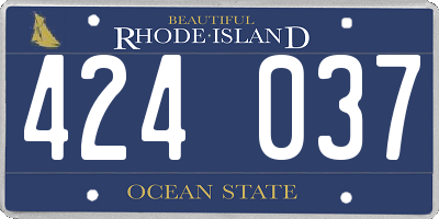 RI license plate 424037