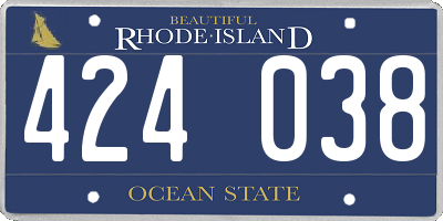 RI license plate 424038