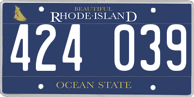 RI license plate 424039