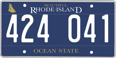 RI license plate 424041