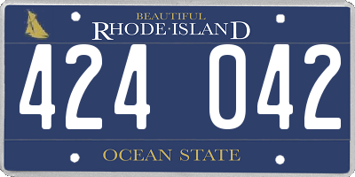 RI license plate 424042