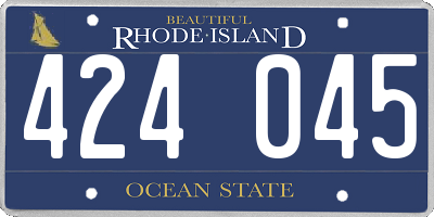 RI license plate 424045