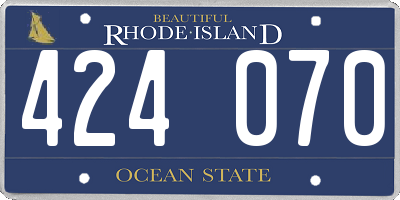 RI license plate 424070