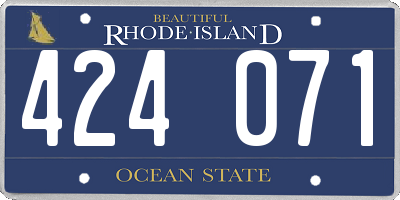 RI license plate 424071