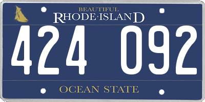 RI license plate 424092